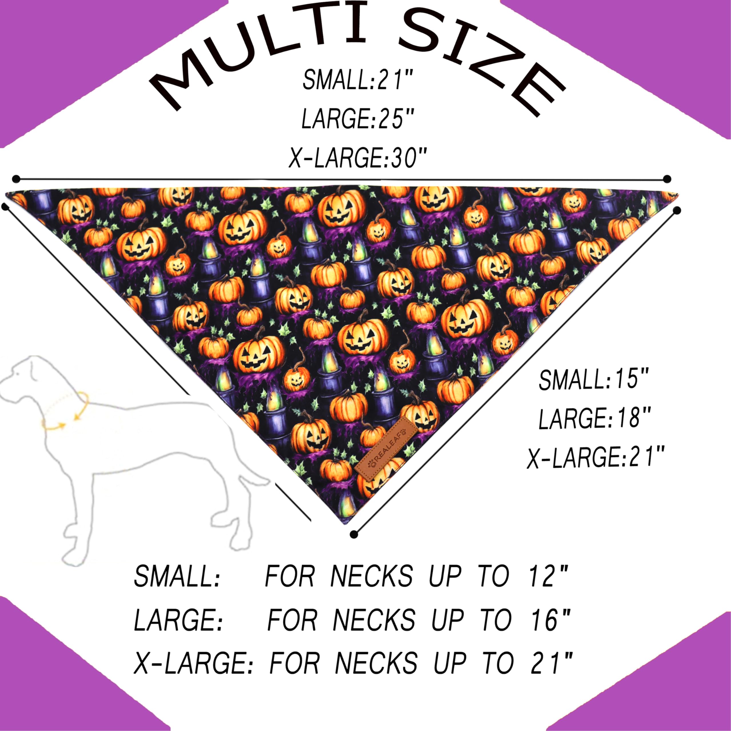 Bandana Realeaf con diseño de Halloween aporta estilo y personalidad a tu mascota.
