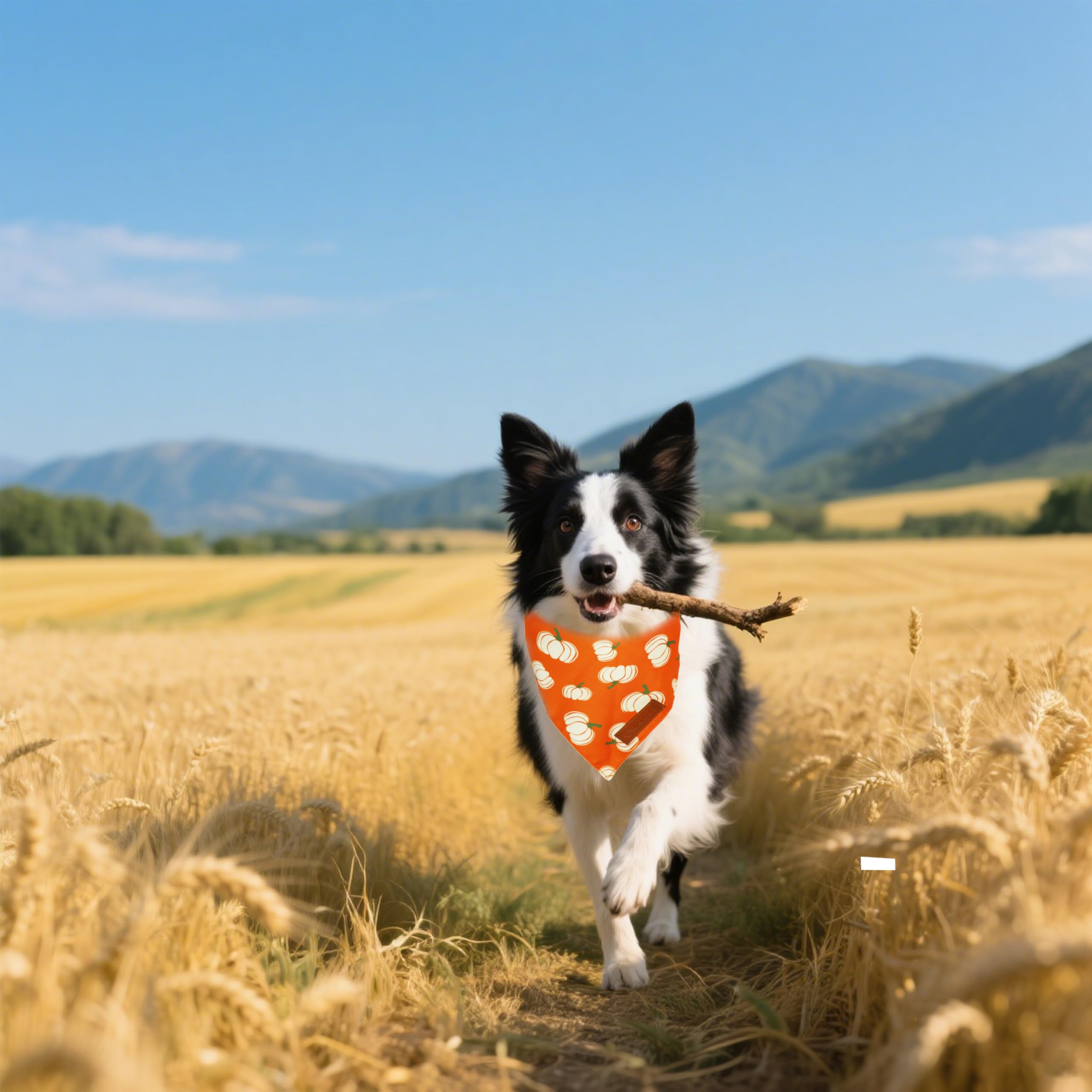Realeaf bandana para perro, ideal para sesiones de fotografía en exteriores.