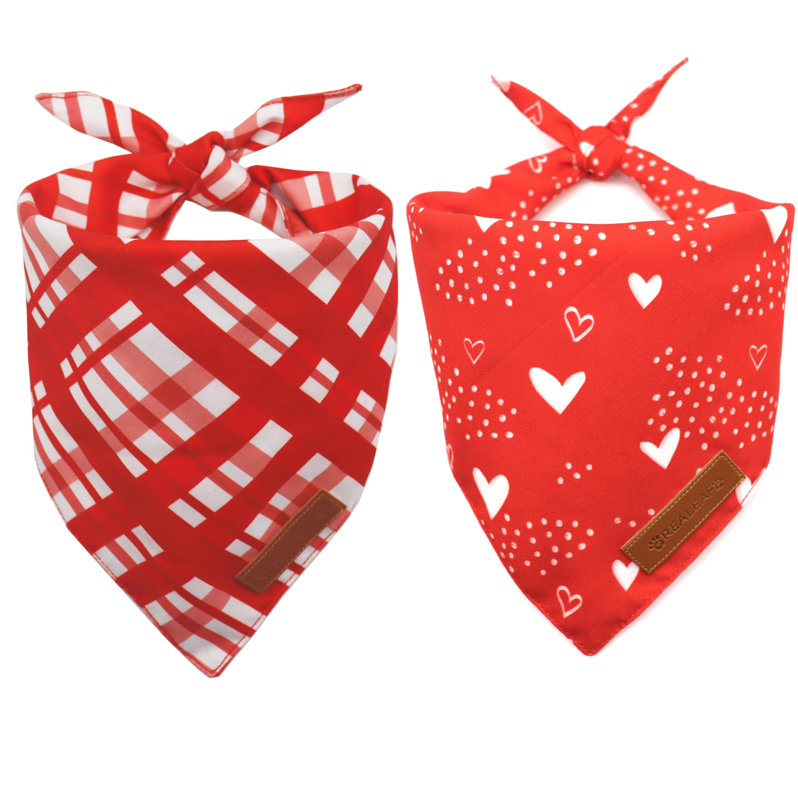 Bandana Realeaf San Valentín para perro, vista frontal, ideal para fotos festivas