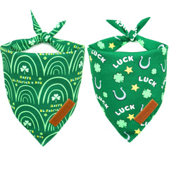 Bandana verde Realeaf San Patricio para perro, accesorio duradero para paseos festivos