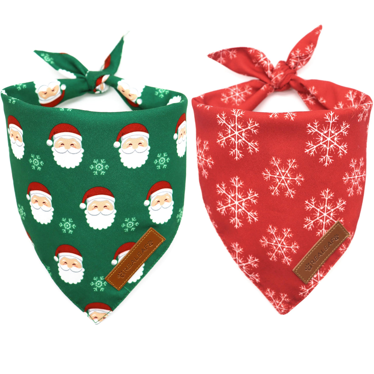Realeaf bandana navidad con copos de nieve para perros pequeños, estilo festivo