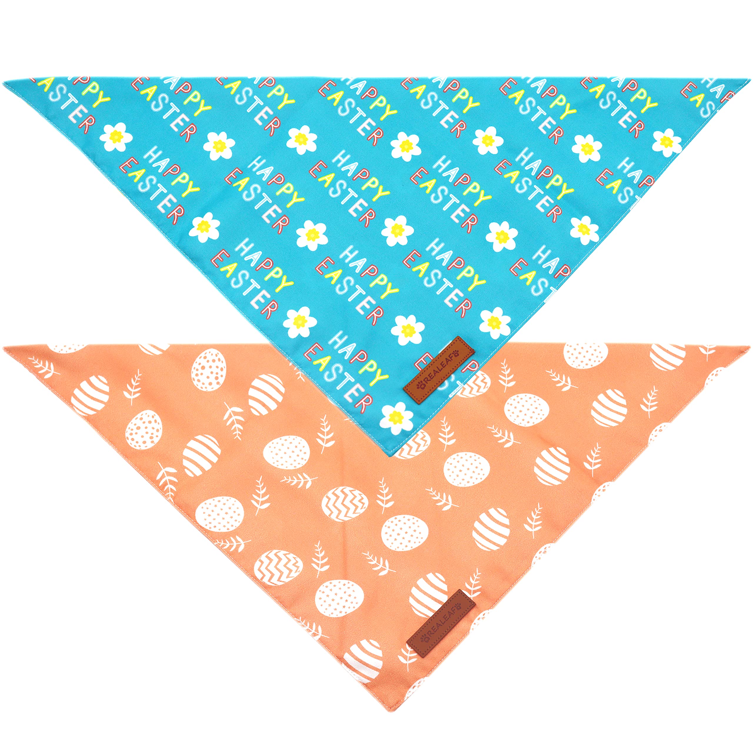 Bandanas de Pascua Realeaf para perro, diseño reversible, dos looks.