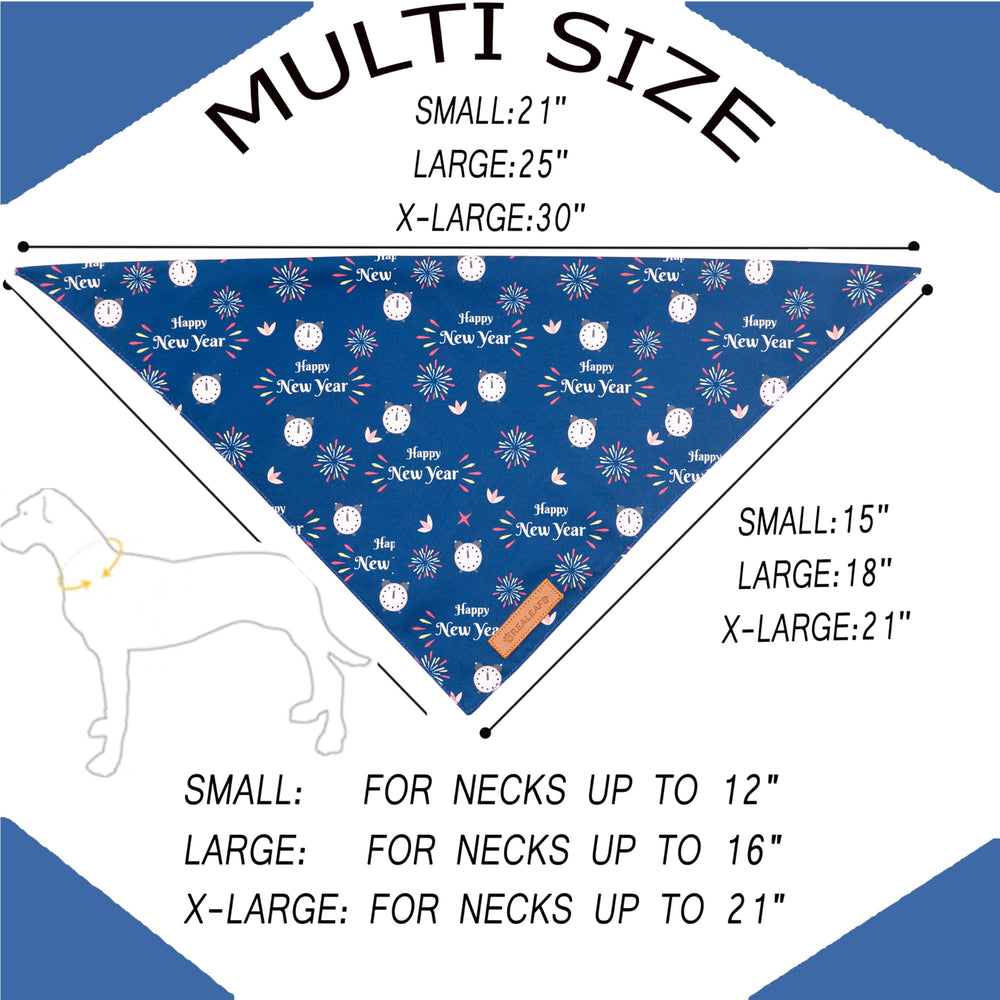 Bandana Realeaf para perro, diseño reversible de año nuevo, cambia estilo fácilmente.
