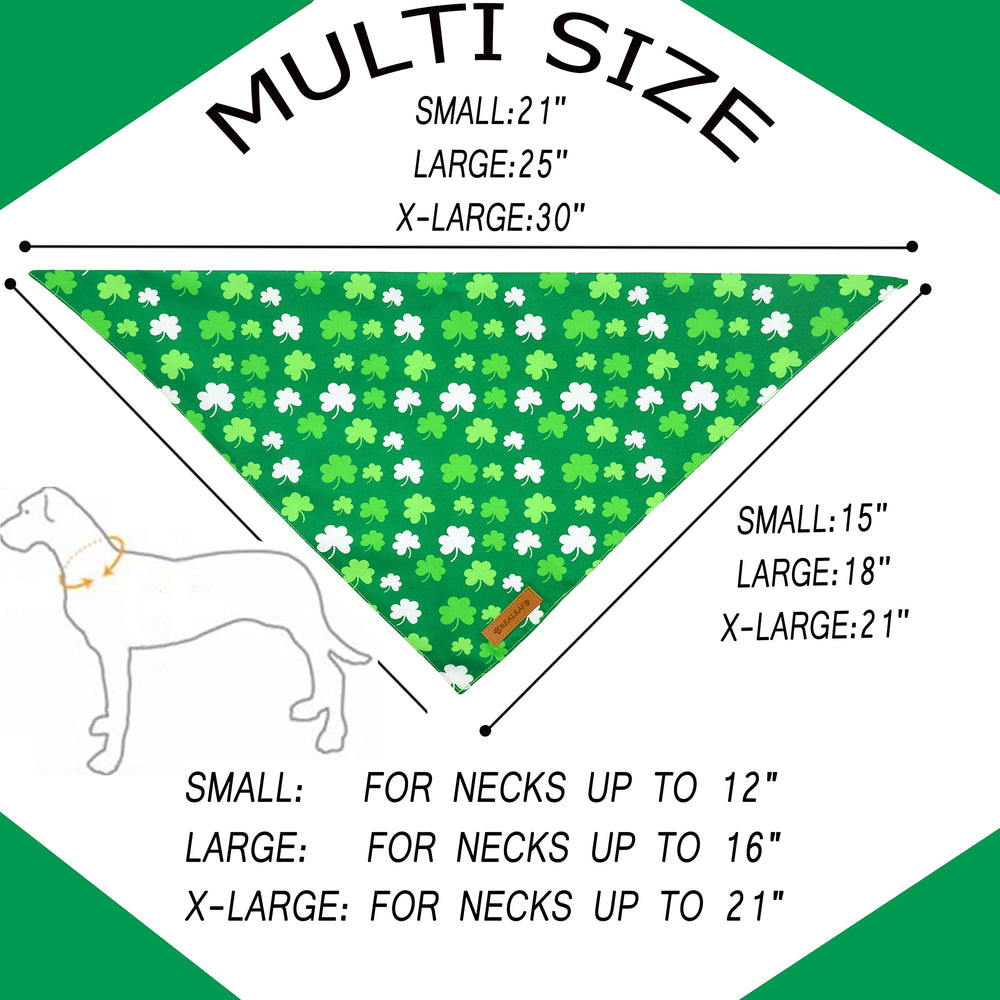 Realeaf pañuelo triangular Día de San Patricio, primer plano, añade estilo festivo a tu perro.