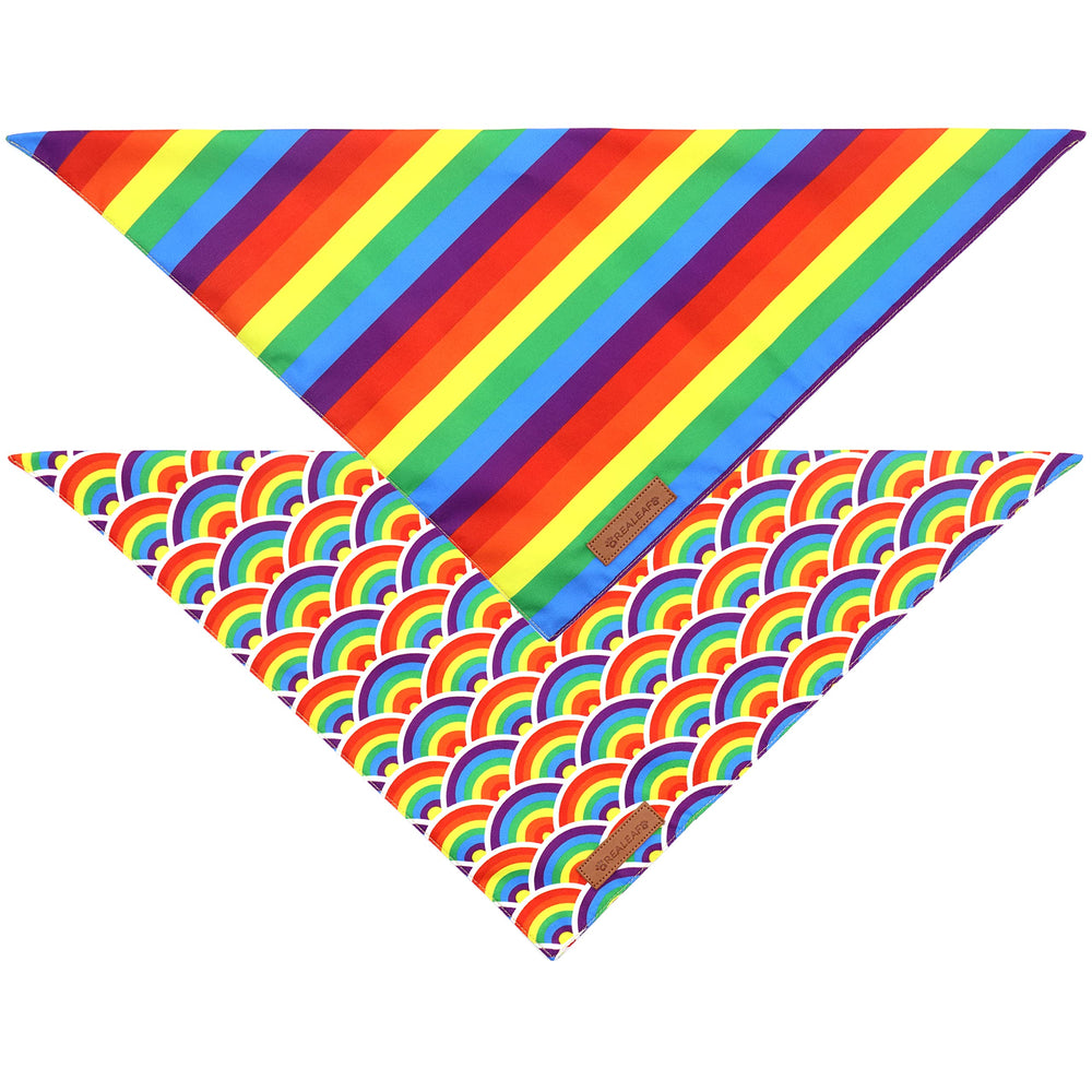 Realeaf Pride Bandana tamaño grande, ajuste cómodo para perros de razas grandes.