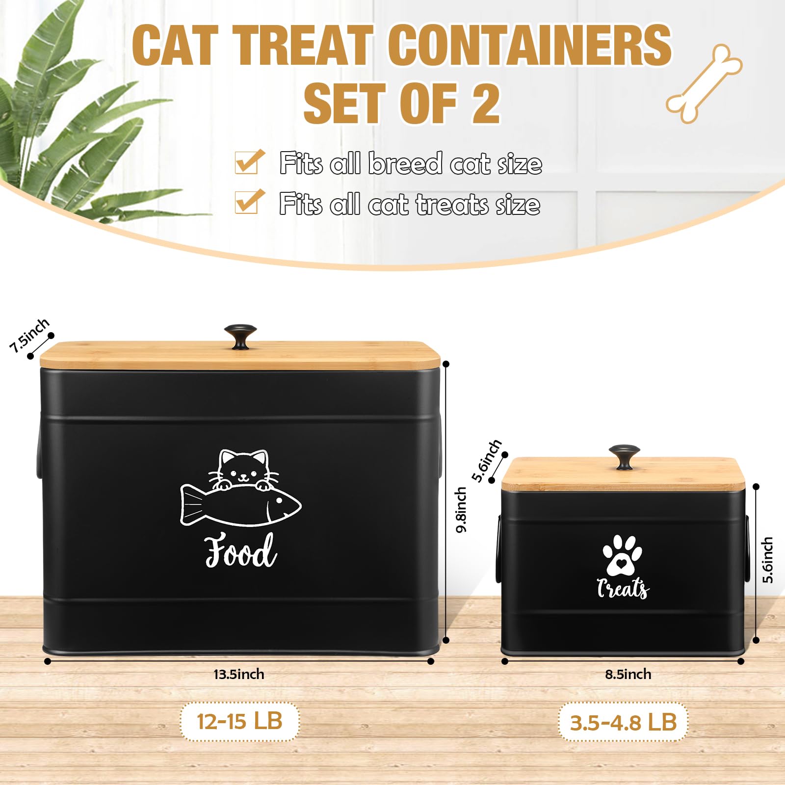 Reallnaive tapas de bambú para mantener fresco el alimento del gato.
