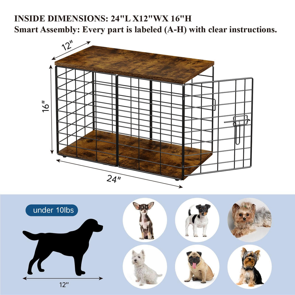 Rechgosh jaula para perros pequeños, tapa de almacenamiento para libros y decoración.