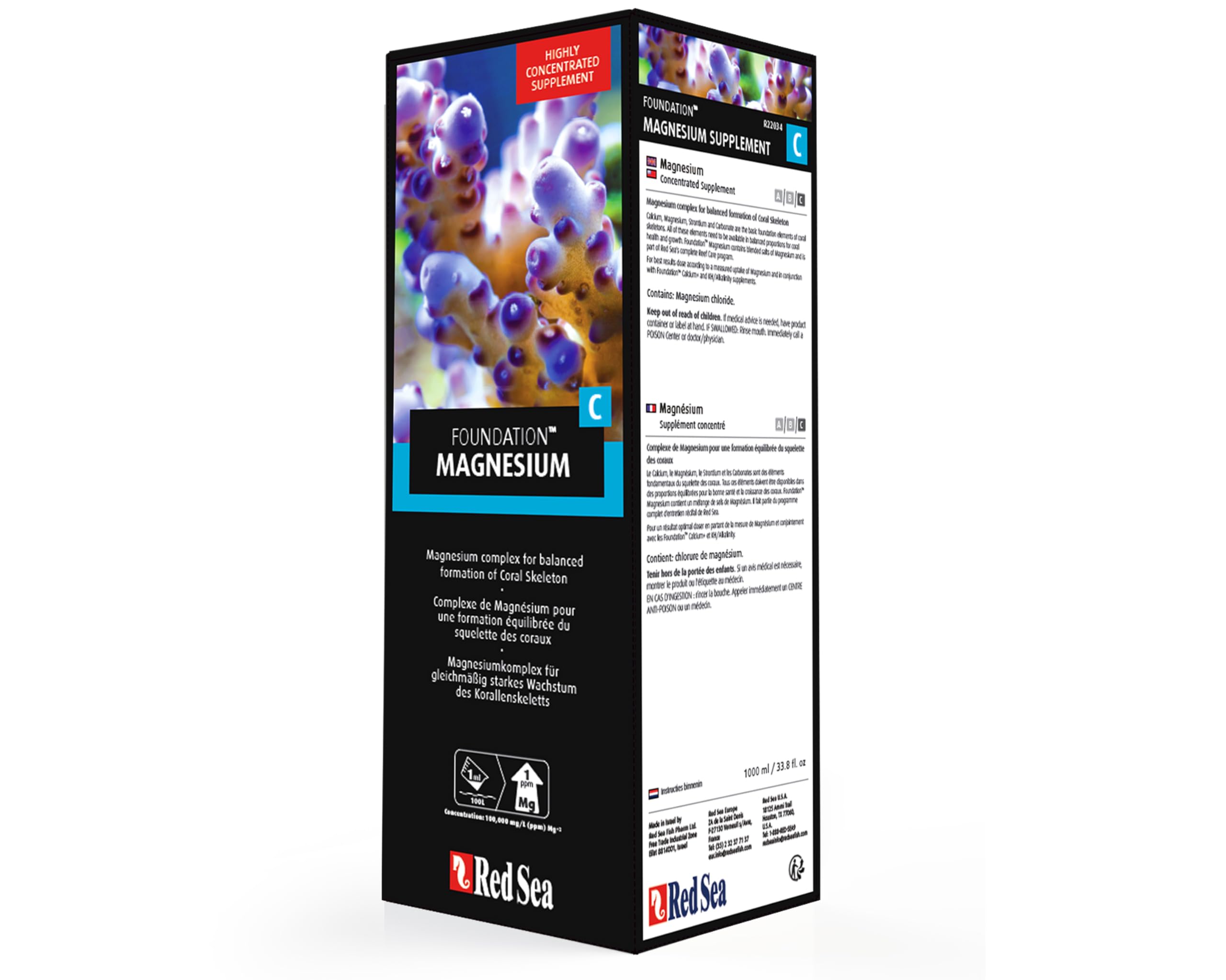 Red Sea Reef Foundation C Mg, kit de prueba de magnesio recomendado.