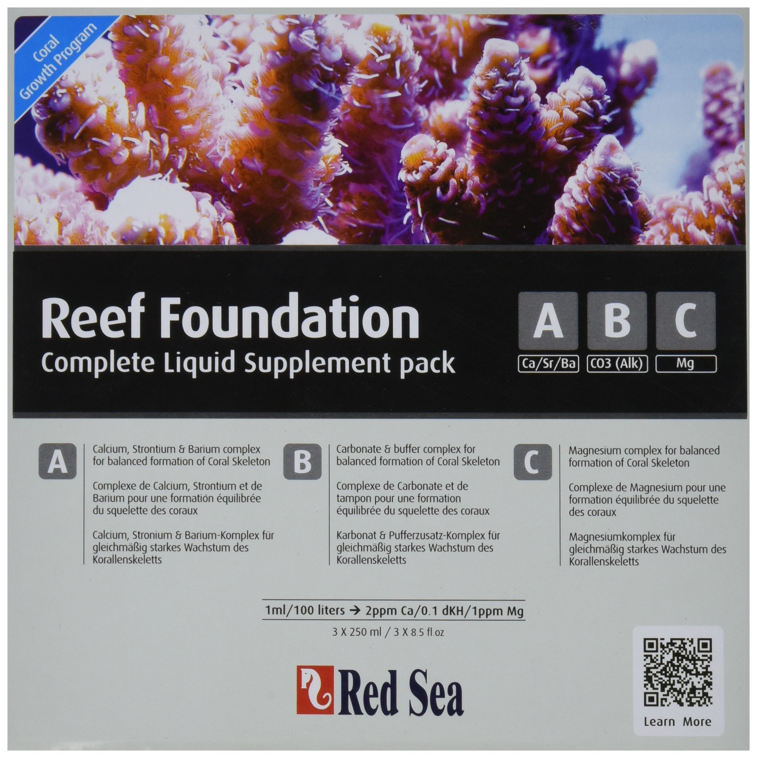Red Sea Reef Foundation Polvo calcio, base estable para crecimiento de corales