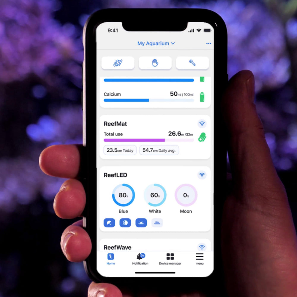 Notificaciones de mantenimiento de ReefMat vía ReefBeat