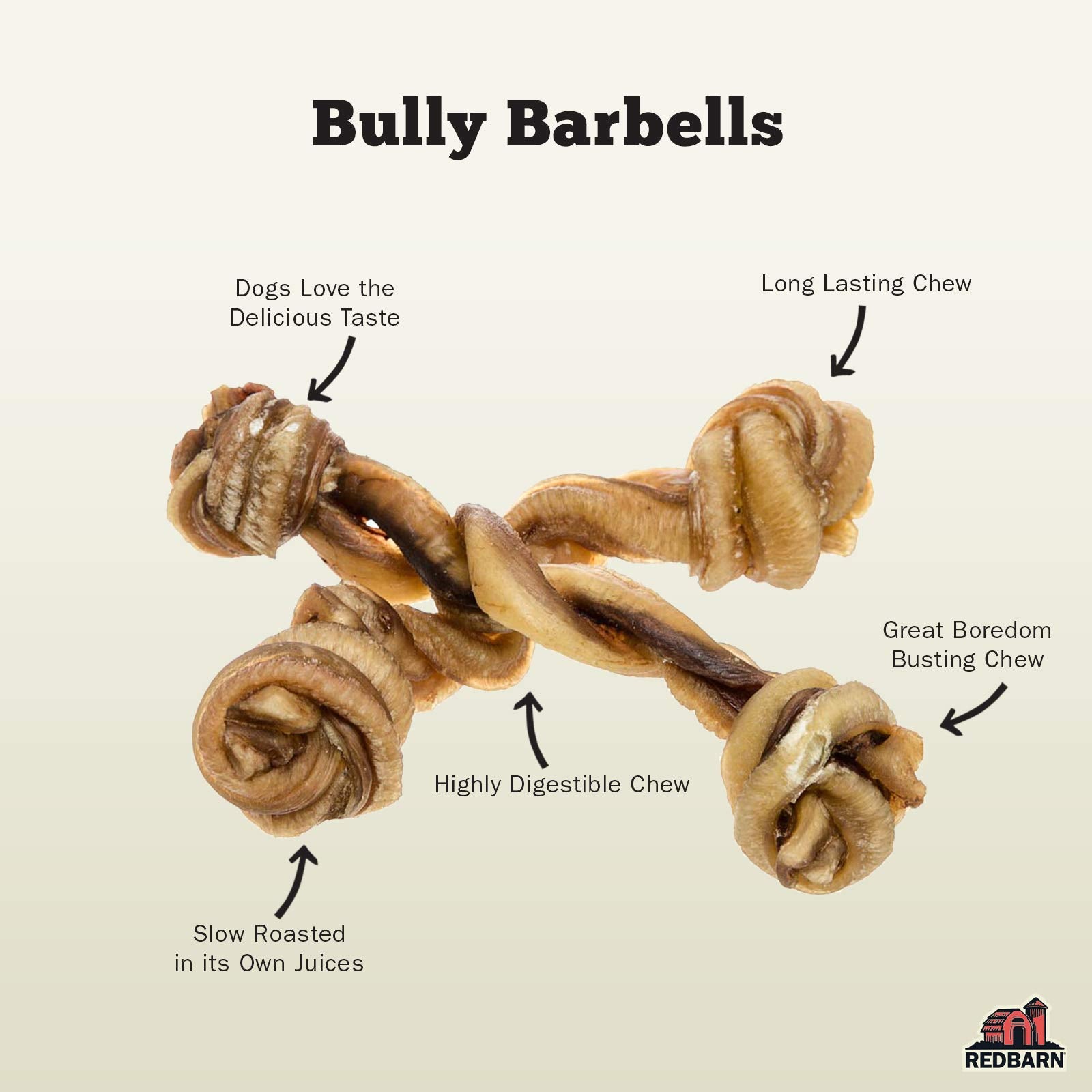 Redbarn Bully Barbells: durabilidad sostenida para sesiones de masticación prolongadas