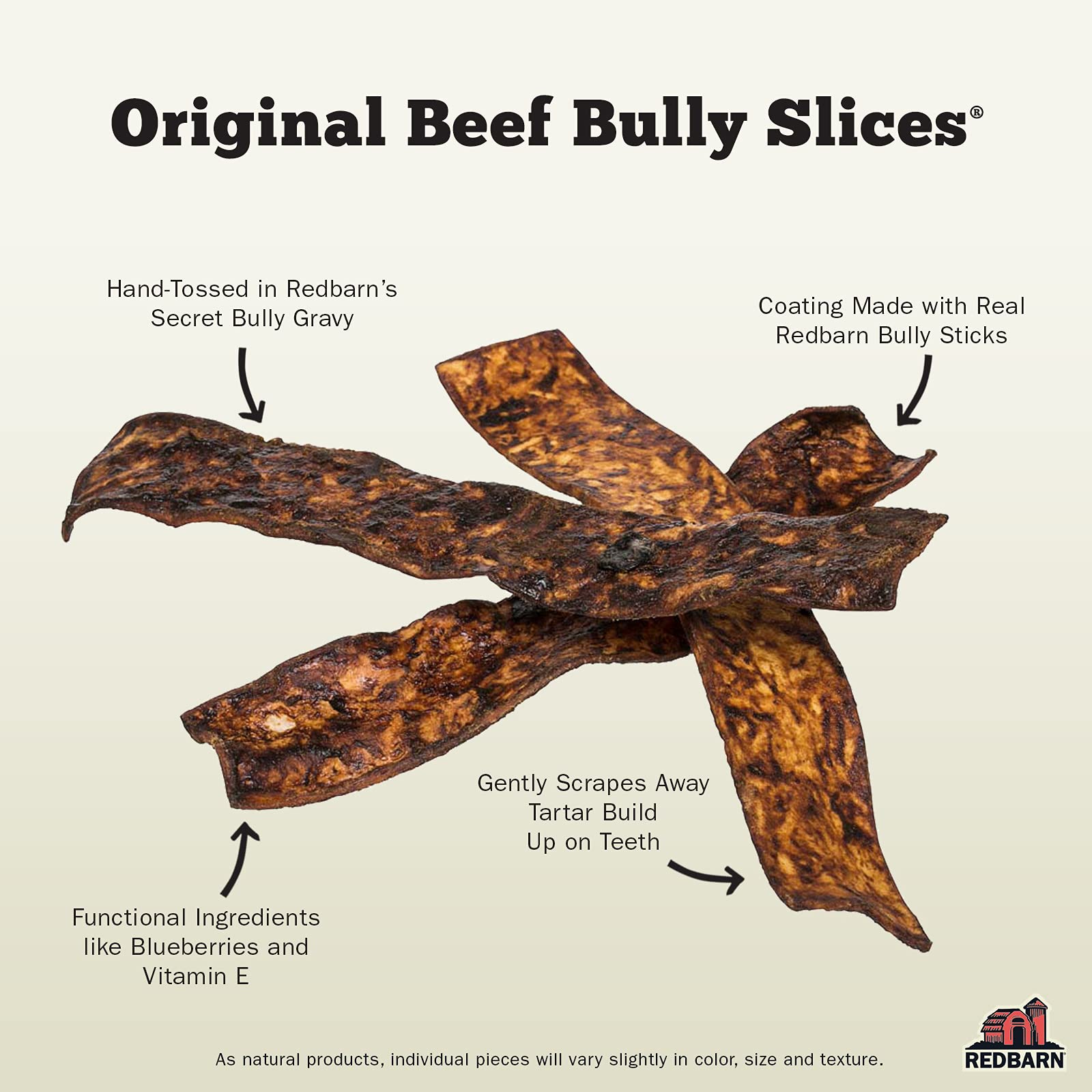 Redbarn Bully Slices: tira dental para limpieza de dientes durante la masticación
