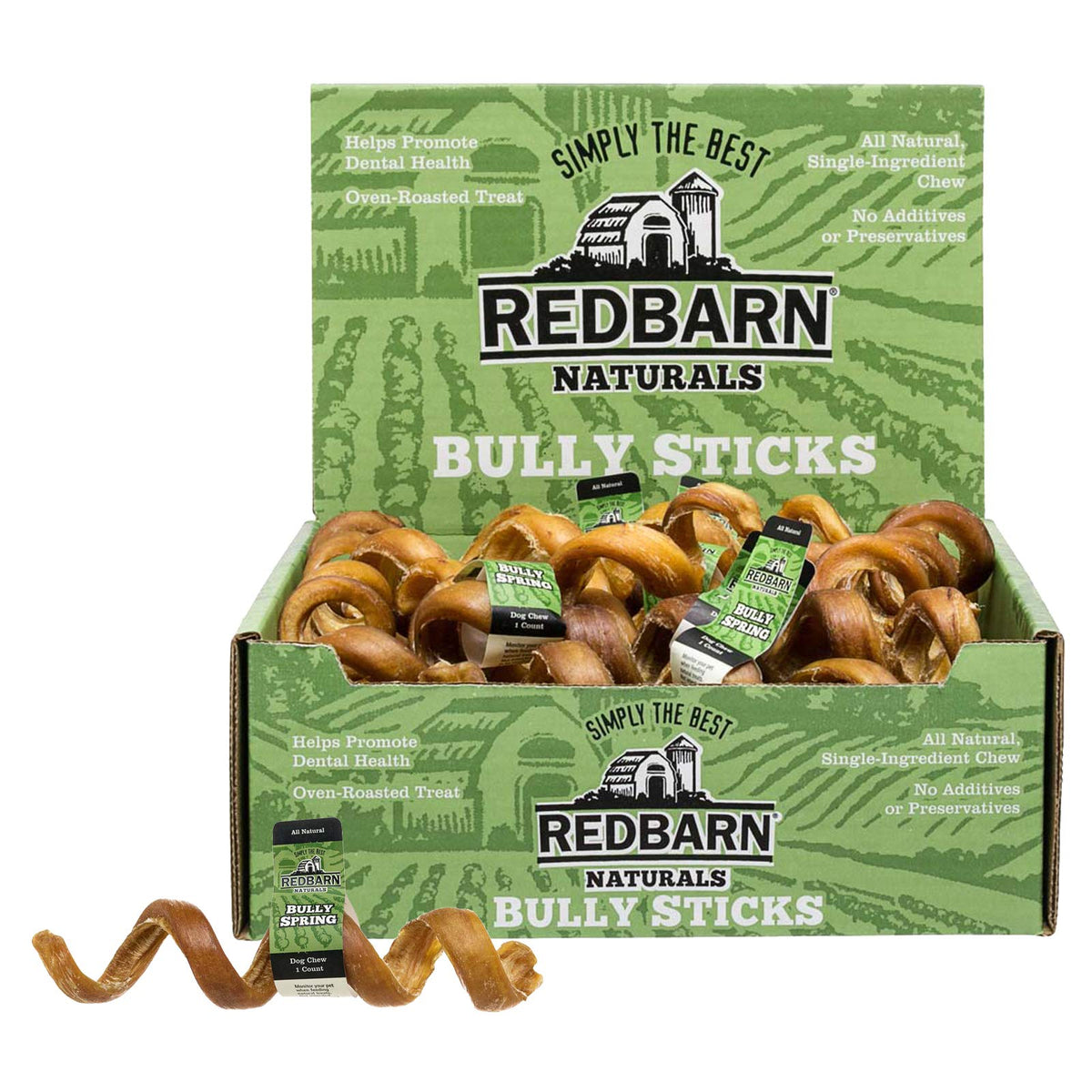 Redbarn Bully Springs: espiral sabrosa para masticación prolongada en perros