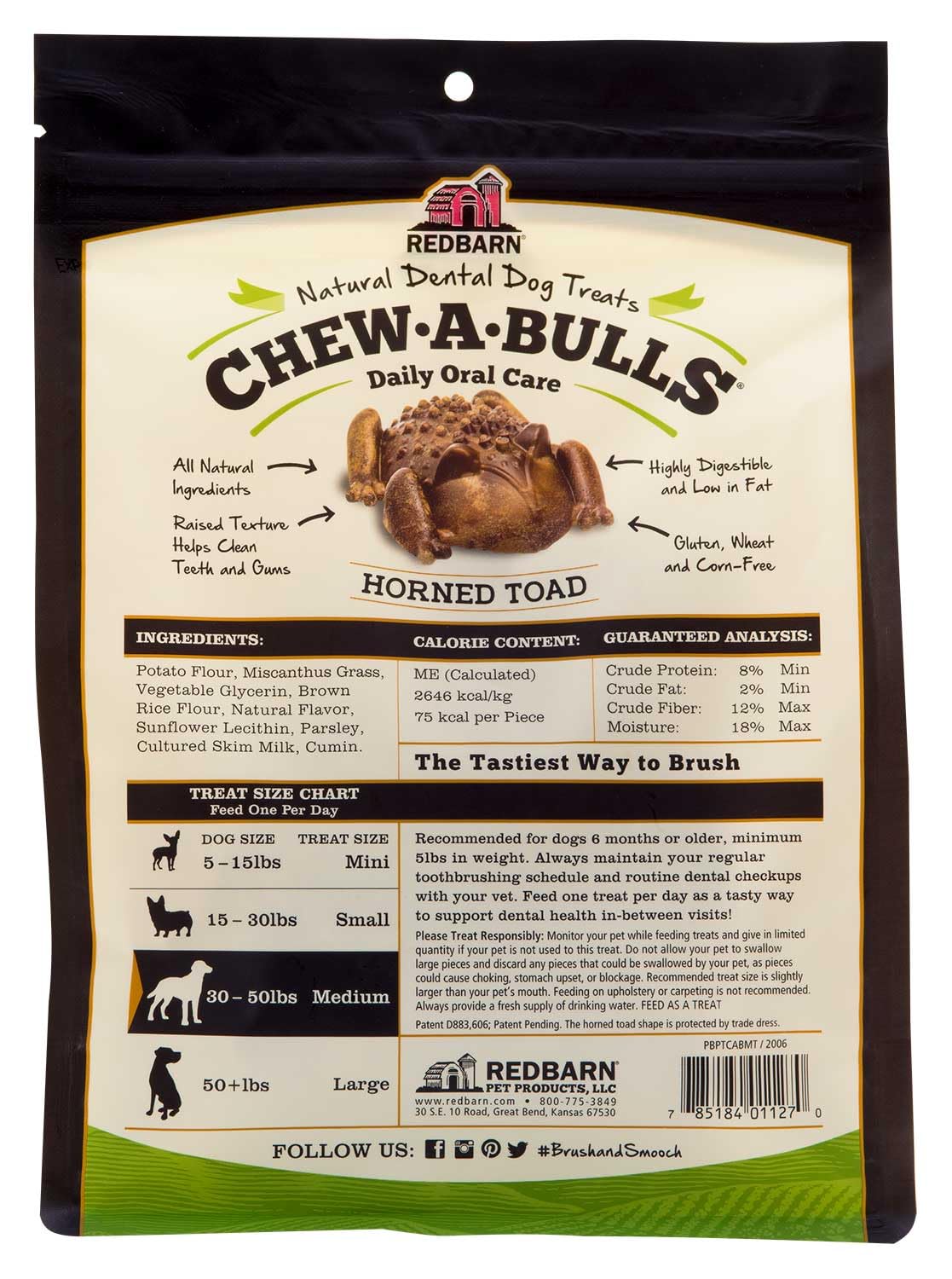 Redbarn Chew-A-Bulls empaque de 12 unidades, práctico para casa y viaje