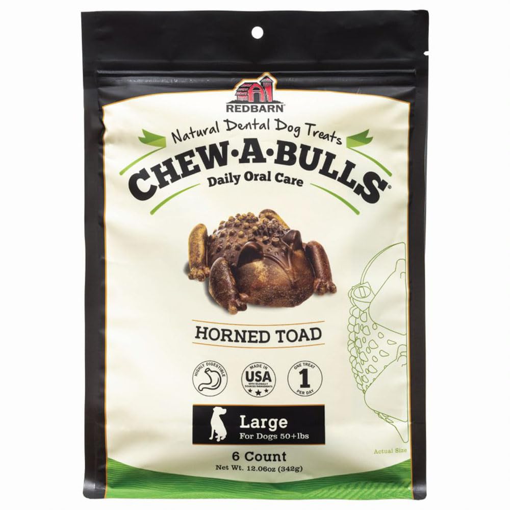 Redbarn Chew-A-Bulls en forma de sapo grande, ideal para el cuidado diario