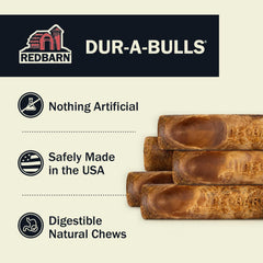 Redbarn Dur-A-Bulls masticables para perros, sabor ahumado, podría apoyar higiene dental.