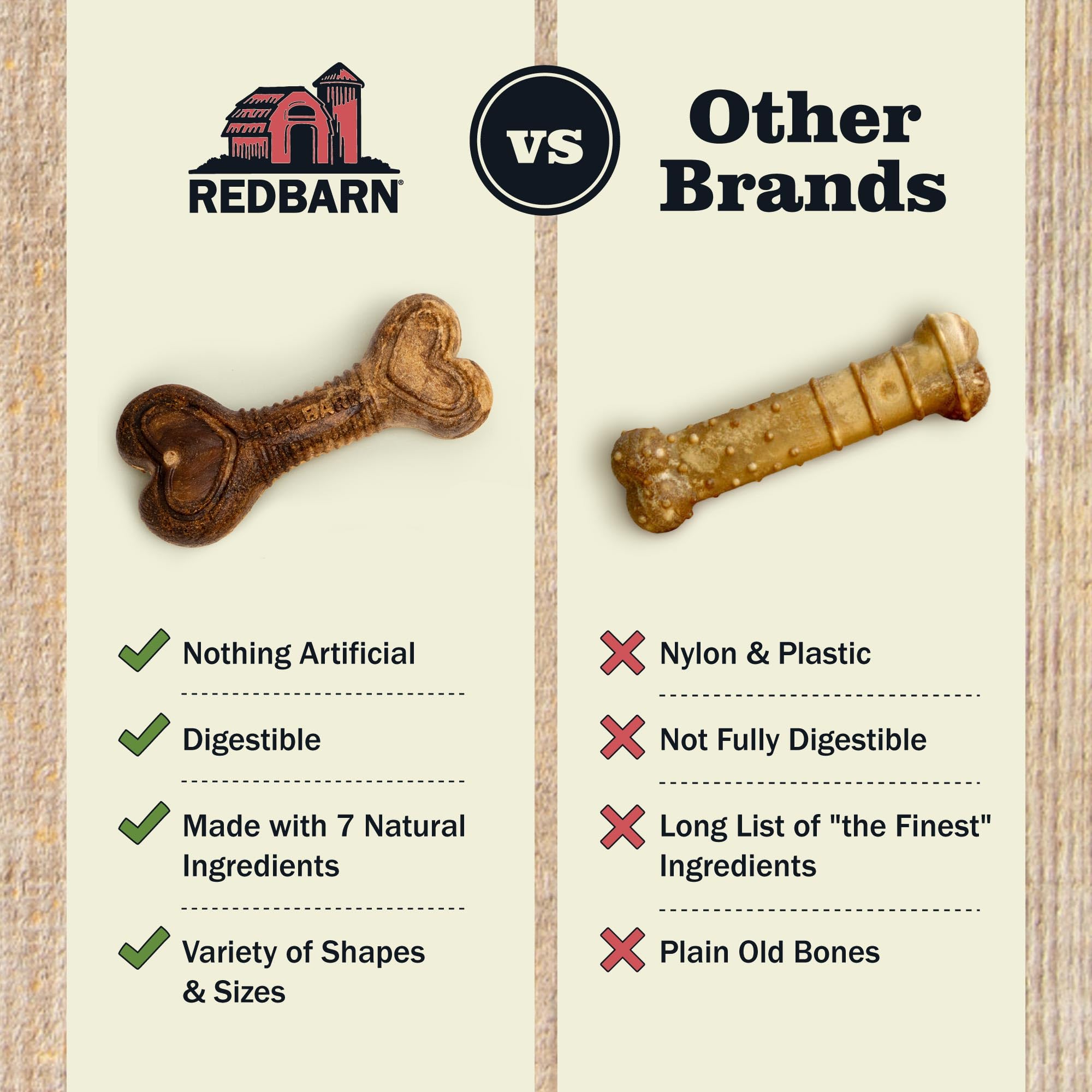 Dur-A-Bulls de Redbarn con siete ingredientes naturales para una opción simple.
