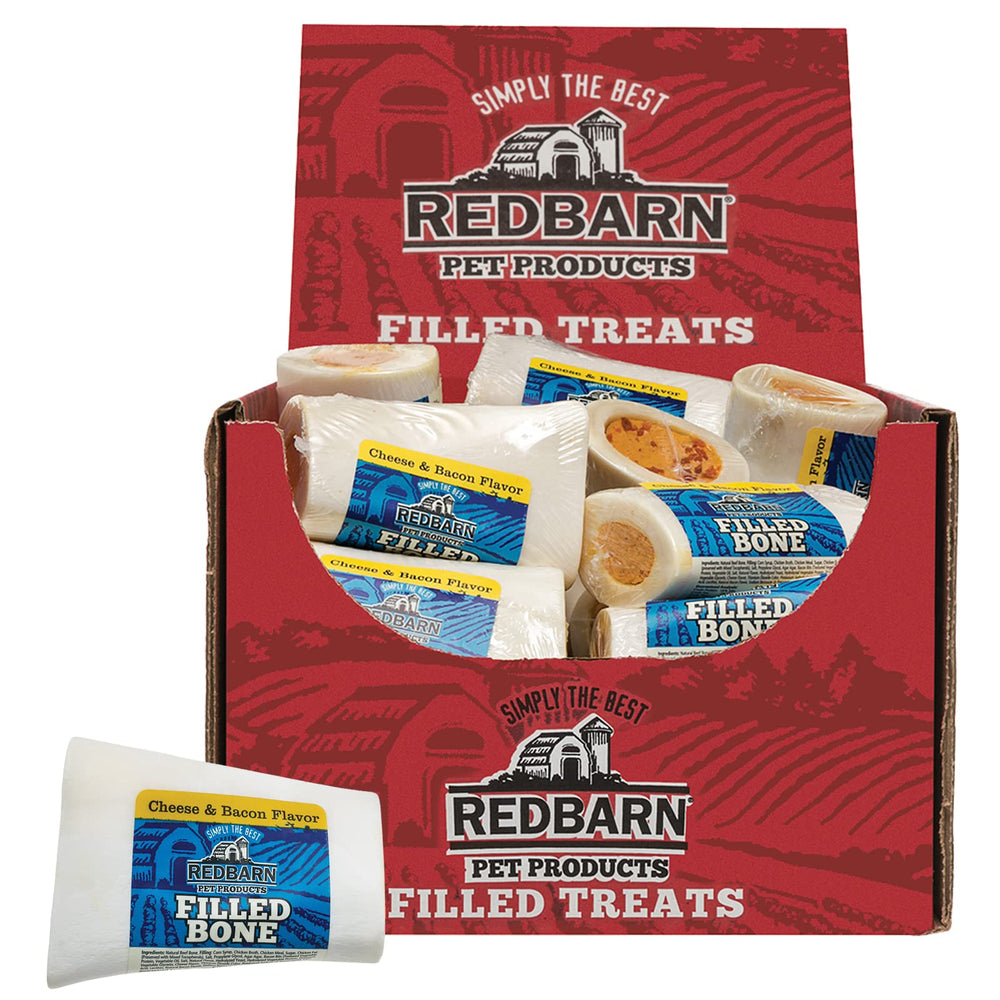 Redbarn Hueso relleno queso tocino de 3 pulgadas para masticación prolongada