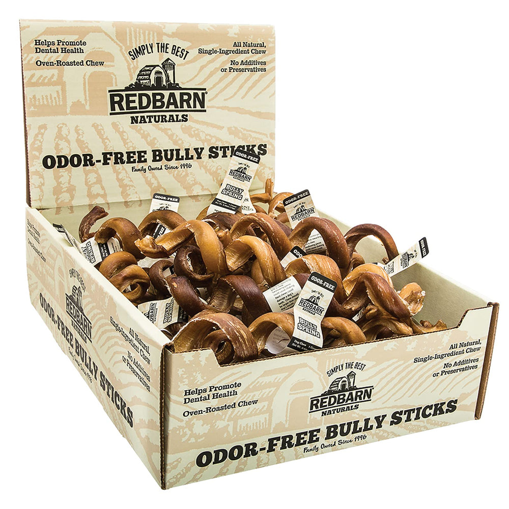 Redbarn Naturals Bully Springs envase práctico para premios.