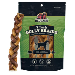 Redbarn palito trenzado de res 7 pulgadas, masticación prolongada y sabor natural.
