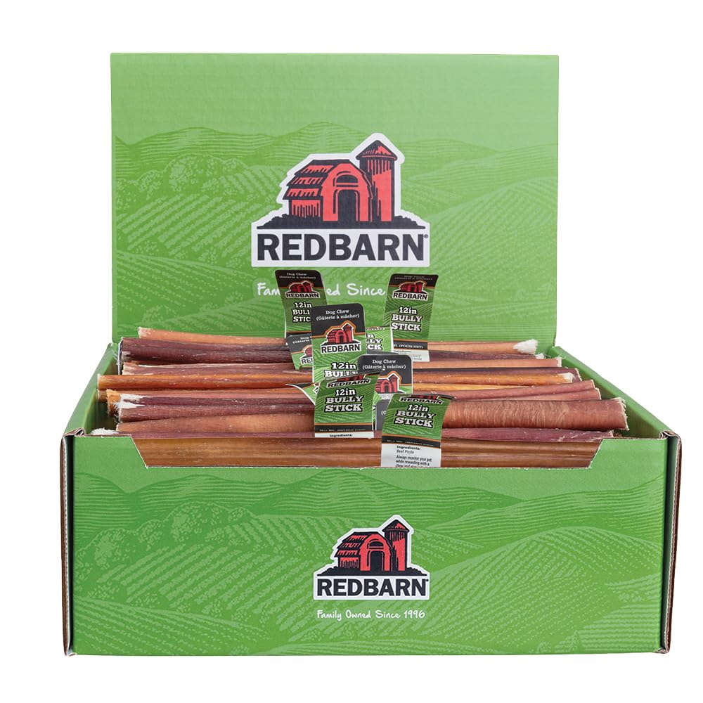 Redbarn palitos masticar para perros, 12 pulgadas, caja 35, masticación prolongada