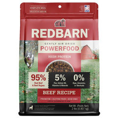 Redbarn Powerfood: alimento aireado 95% carne de res, alta proteína para perros.