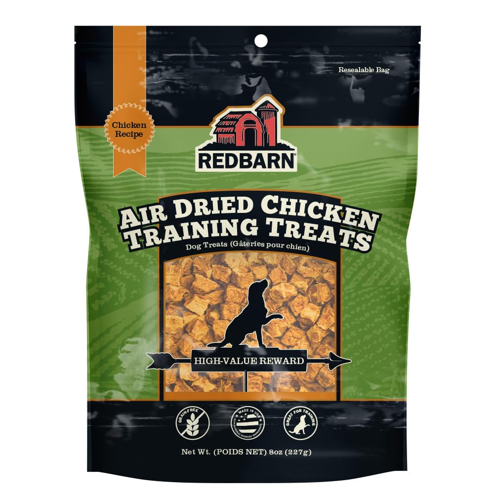 Redbarn Premios de Entrenamiento con Pollo Deshidratado al Aire en bolsa de 8 oz para aprendizaje