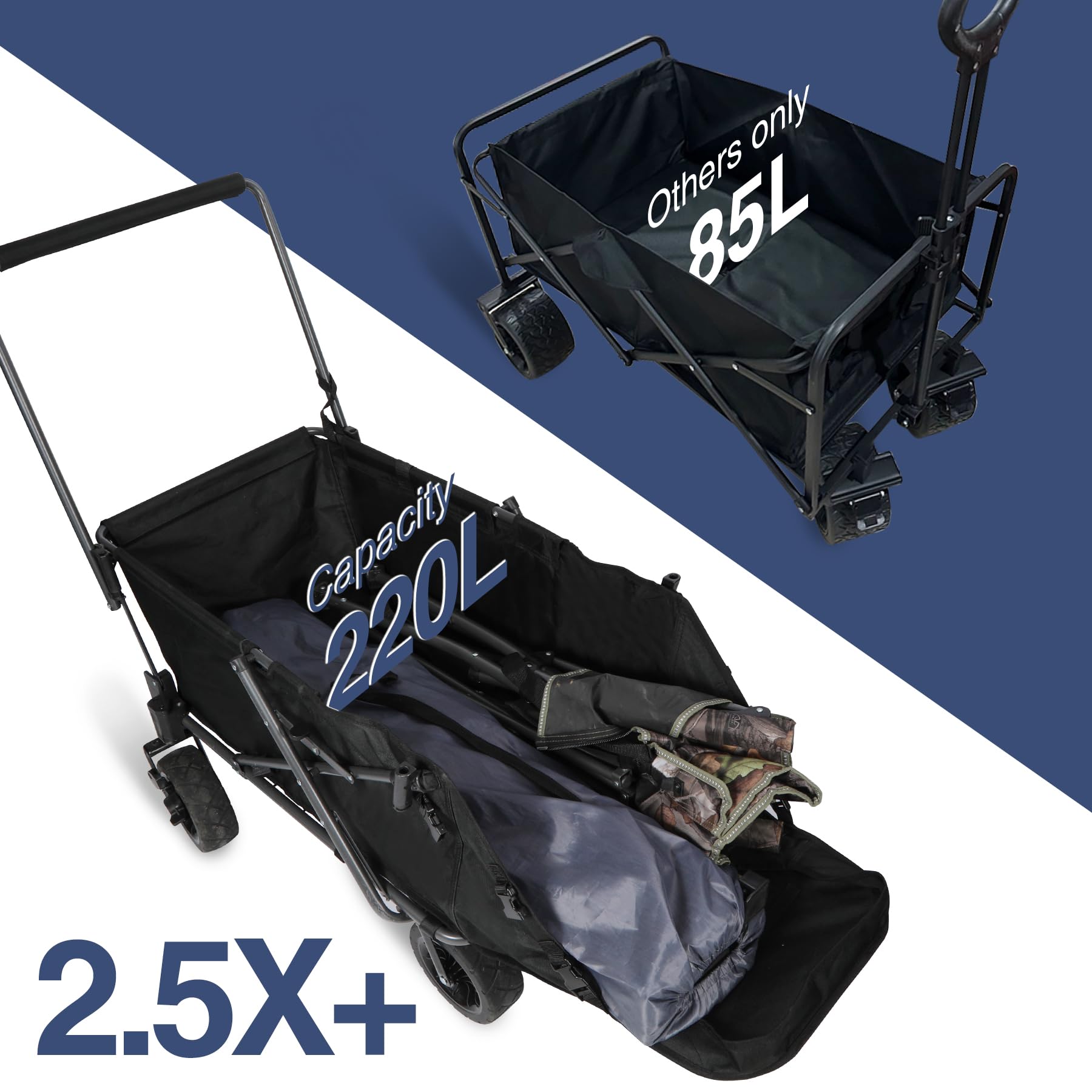 REDCAMP carrito para perros - manija ajuste con bloqueo para manejo estable.