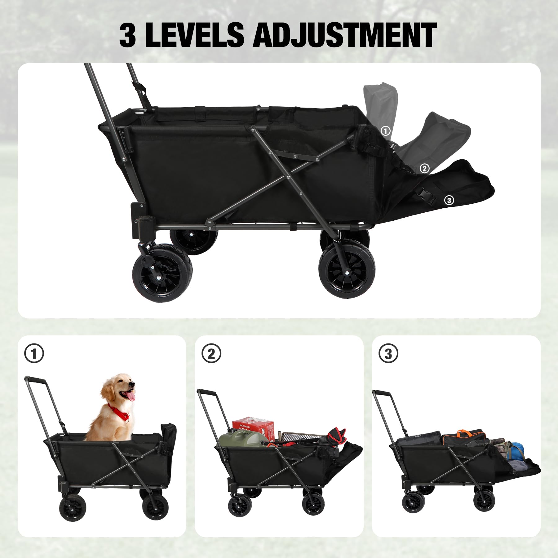 REDCAMP carrito para perros - ruedas todo terreno para cualquier superficie.