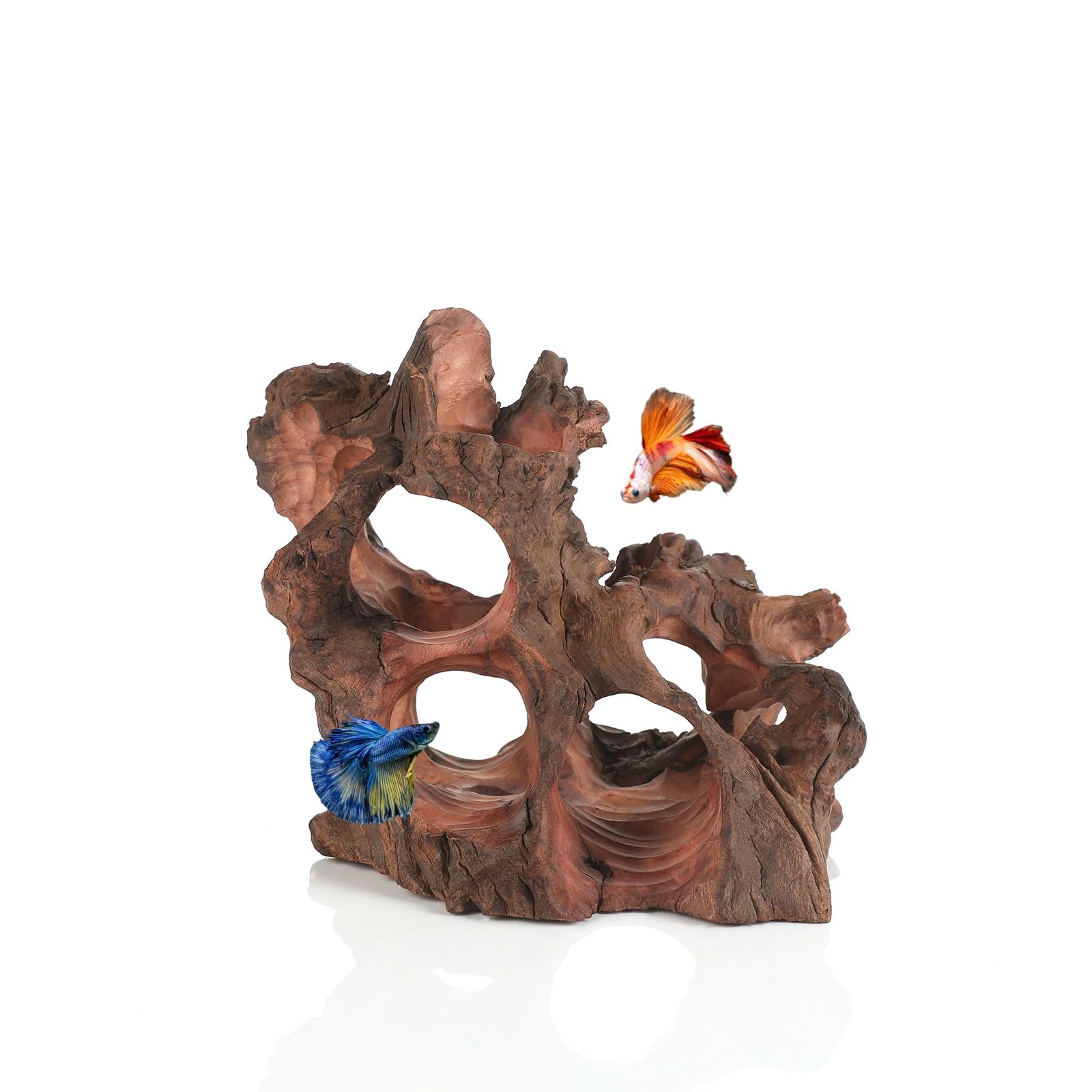 Refugio redfeiyang caverna de madera natural para betta, refugio estable y decorativo
