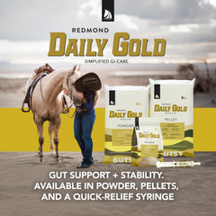 Redmond Daily Gold ayuda a reducir episodios de diarrea en caballos.