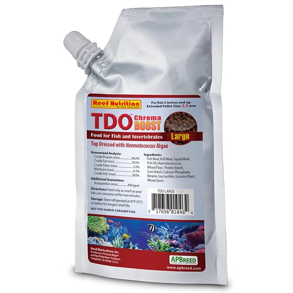 Reed Mariculture TDO Chroma Boost pellets grandes de 2,3 mm para peces grandes, alimentación diaria.