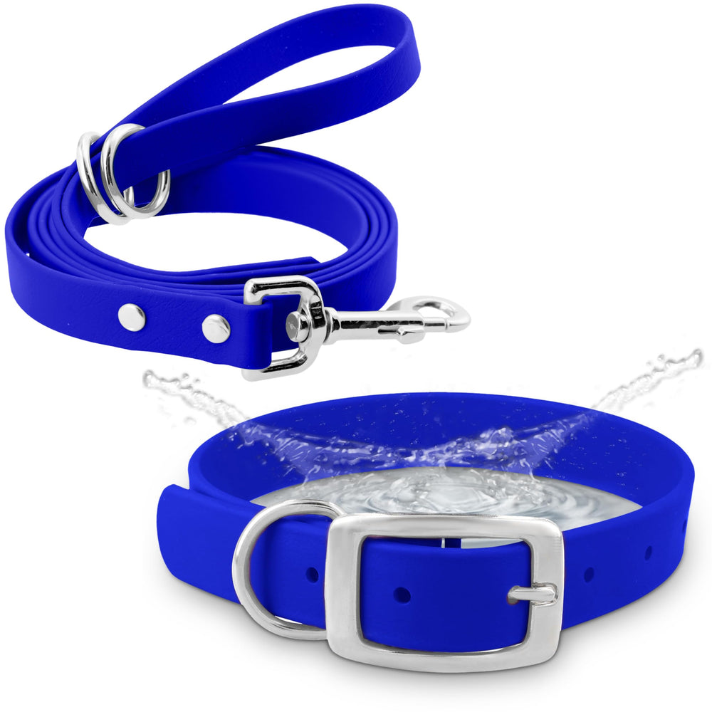 Regal Dog Products collar azul impermeable con ajuste seguro para perros activos