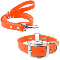Collar Regal Dog Products naranja impermeable para perros grandes con anillo central seguro