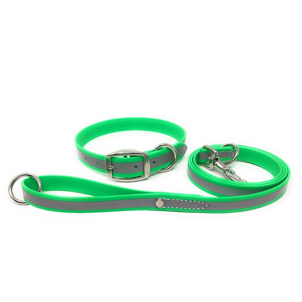 Regal Dog Products collar reflectivo verde lima para mayor visibilidad nocturna