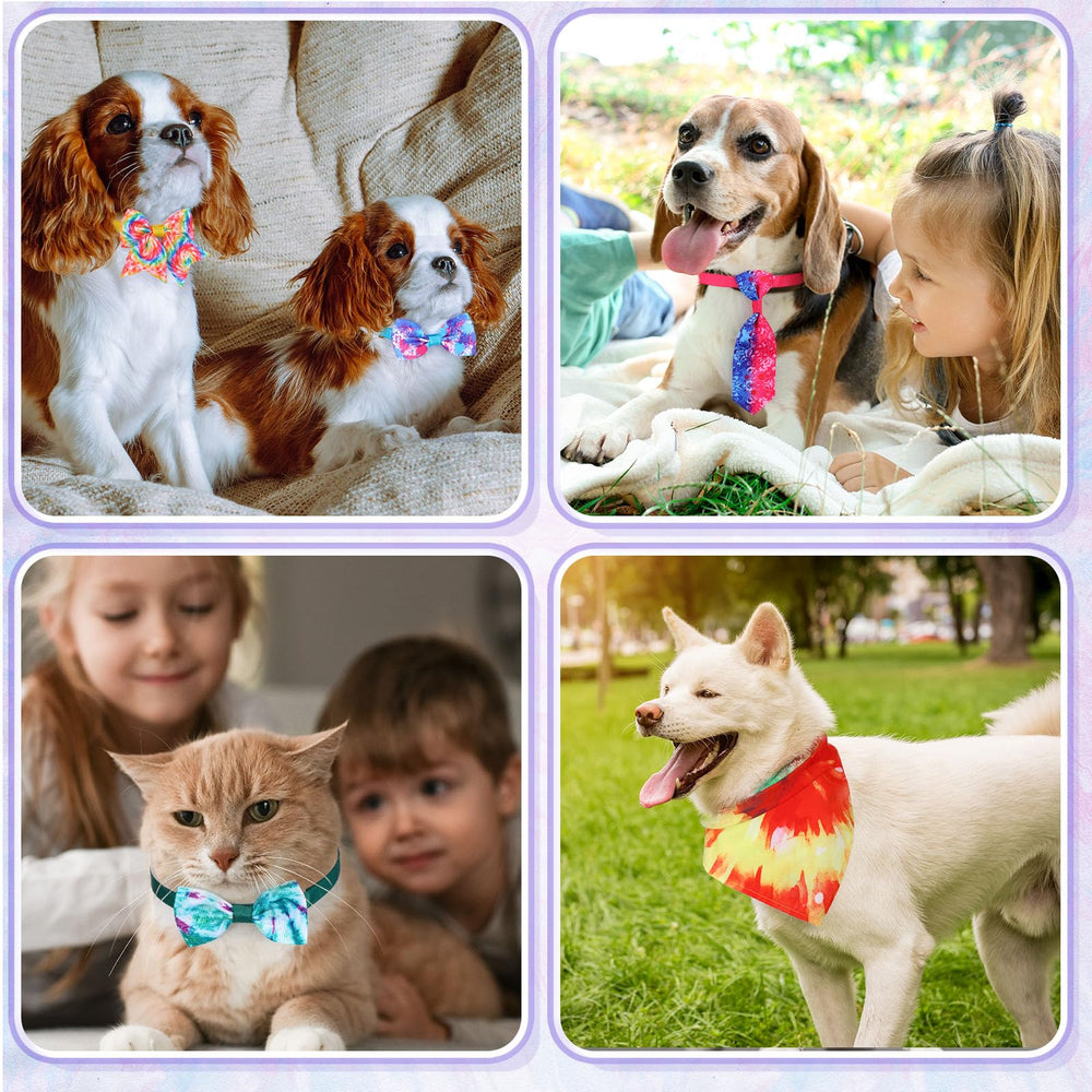 Bandana triángulo tie-dye Reginary para gatos, estilo veraniego