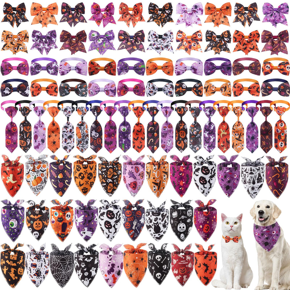 Reginary bandanas Halloween para perros, diseño triangular multicolor, ideal para salidas