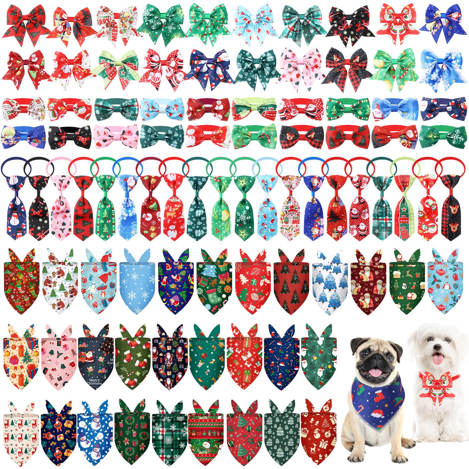 Reginary bandanas navideñas para perro, triángulos festivos, ideales para paseos y sesiones de fotos.