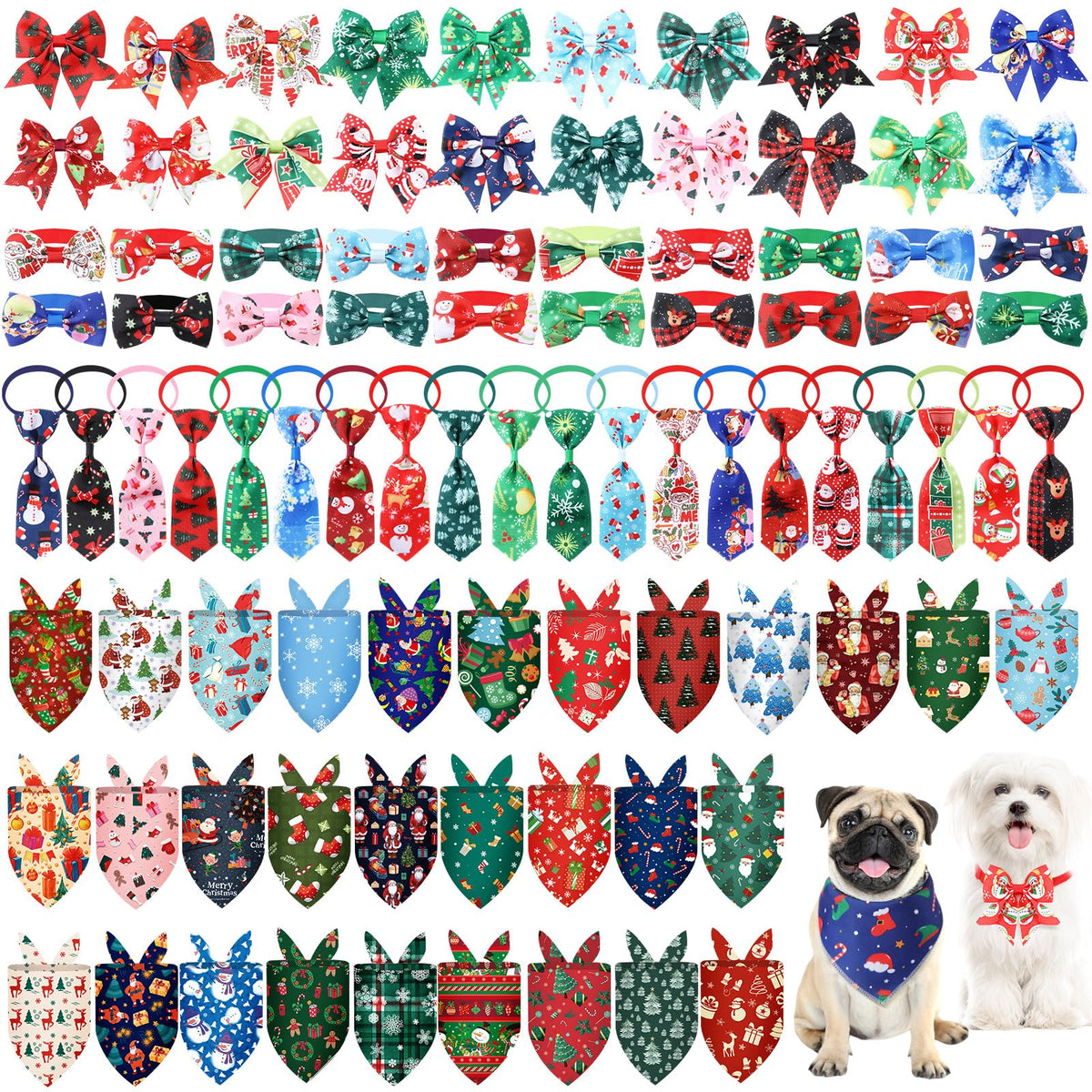 Reginary bandanas navideñas para perro, triángulos festivos, ideales para paseos y sesiones de fotos.