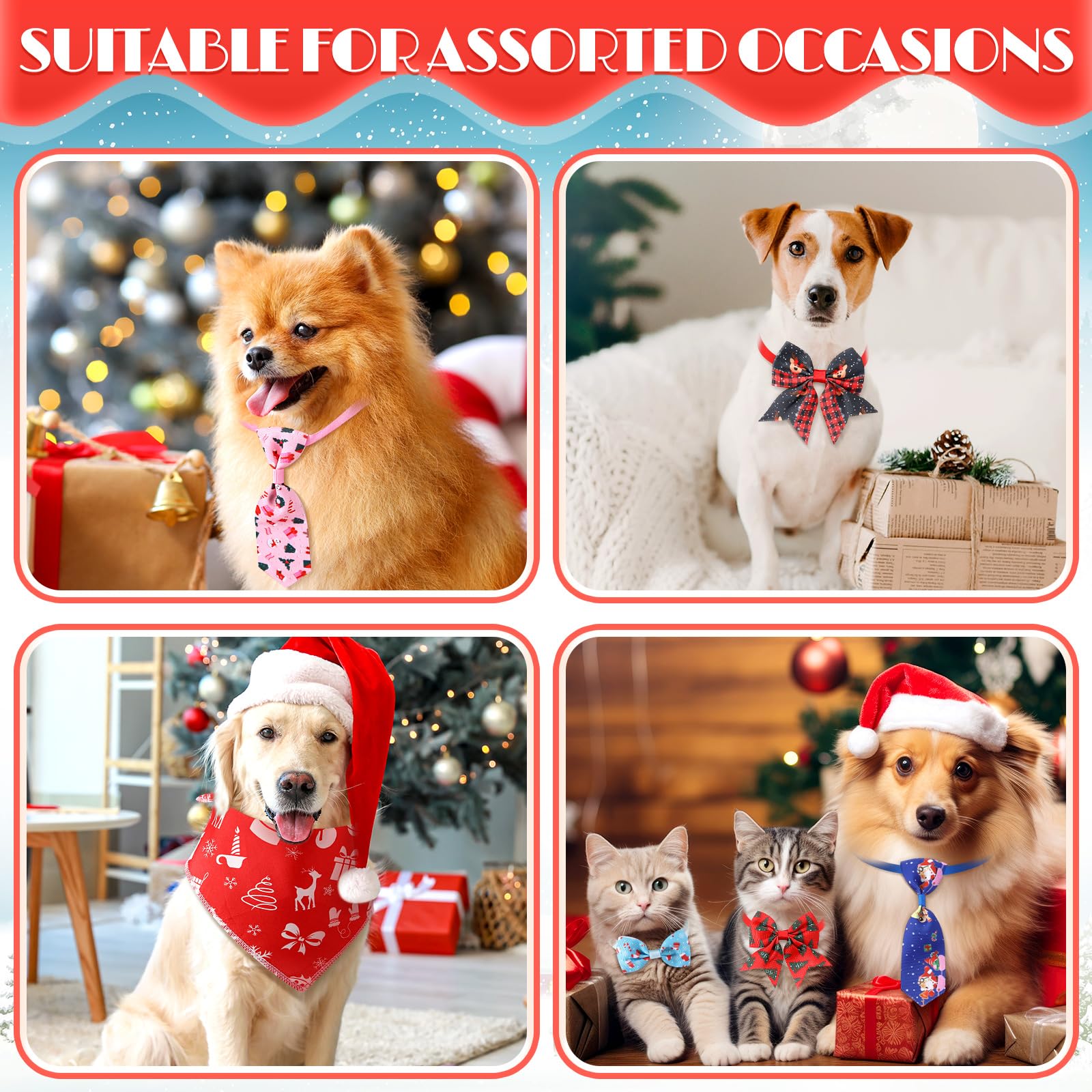Reginary bandanas con tallas ajustables, 22-36 cm, cómodas para perros pequeños y medianos.