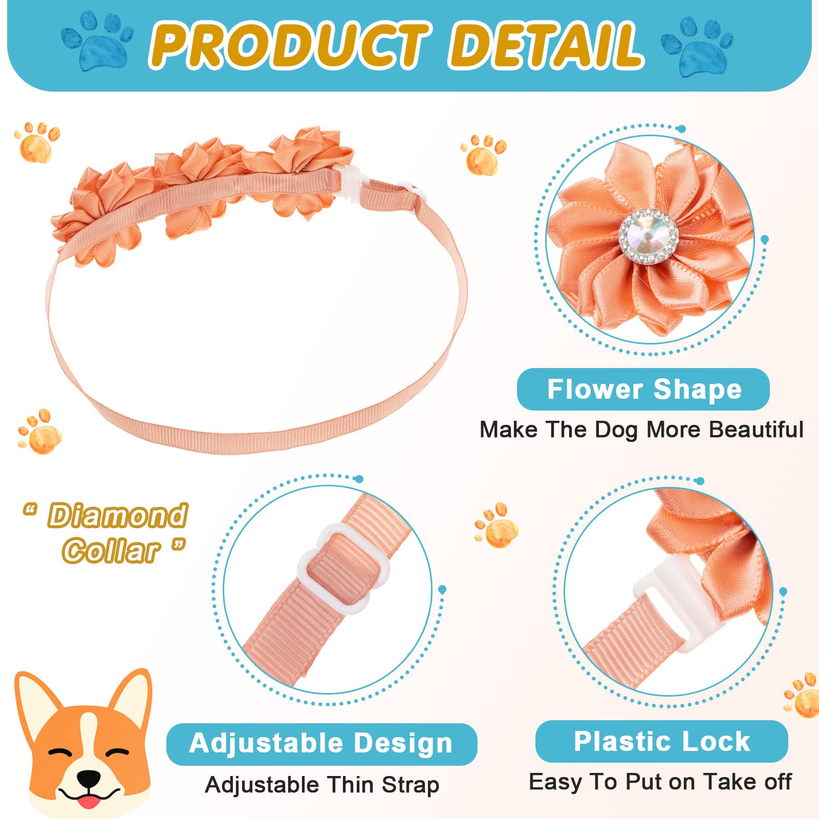 Reginary collar ajustable con elastico cómodo para mascotas.
