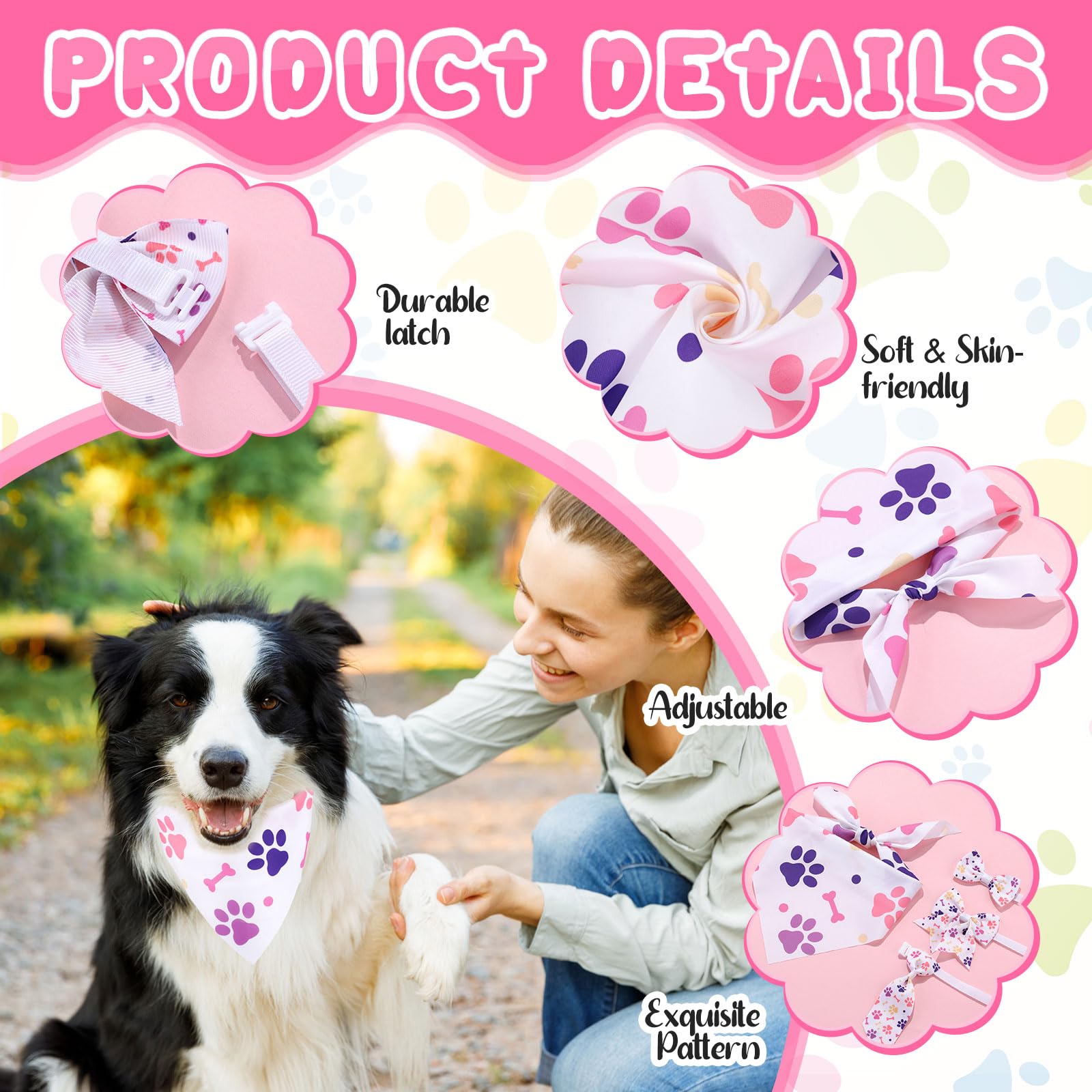 Collares florales Reginary para perros, elegancia suave para salidas.