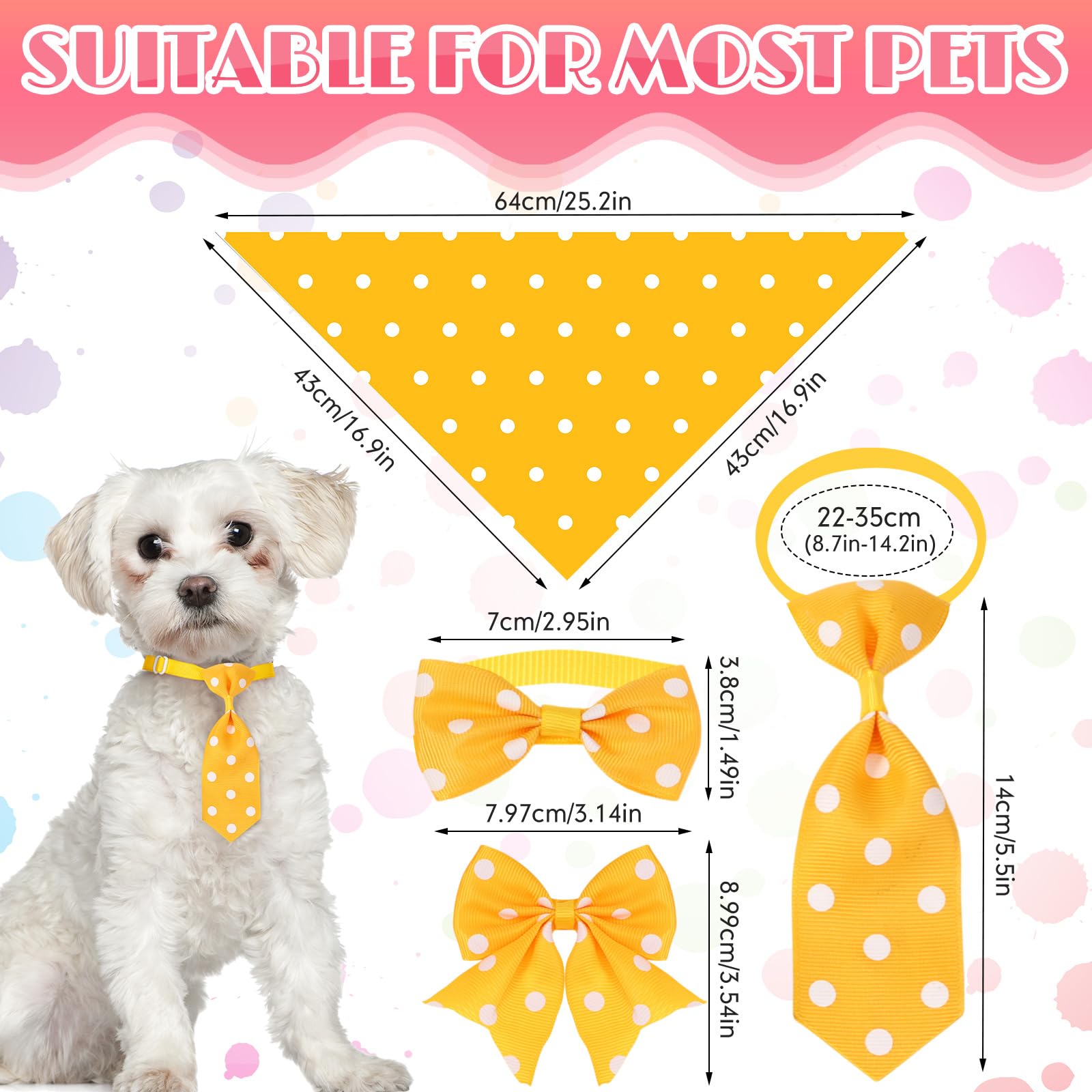 Reginary corbatines para perros a puntos, perfectos para eventos y sesiones de fotos.