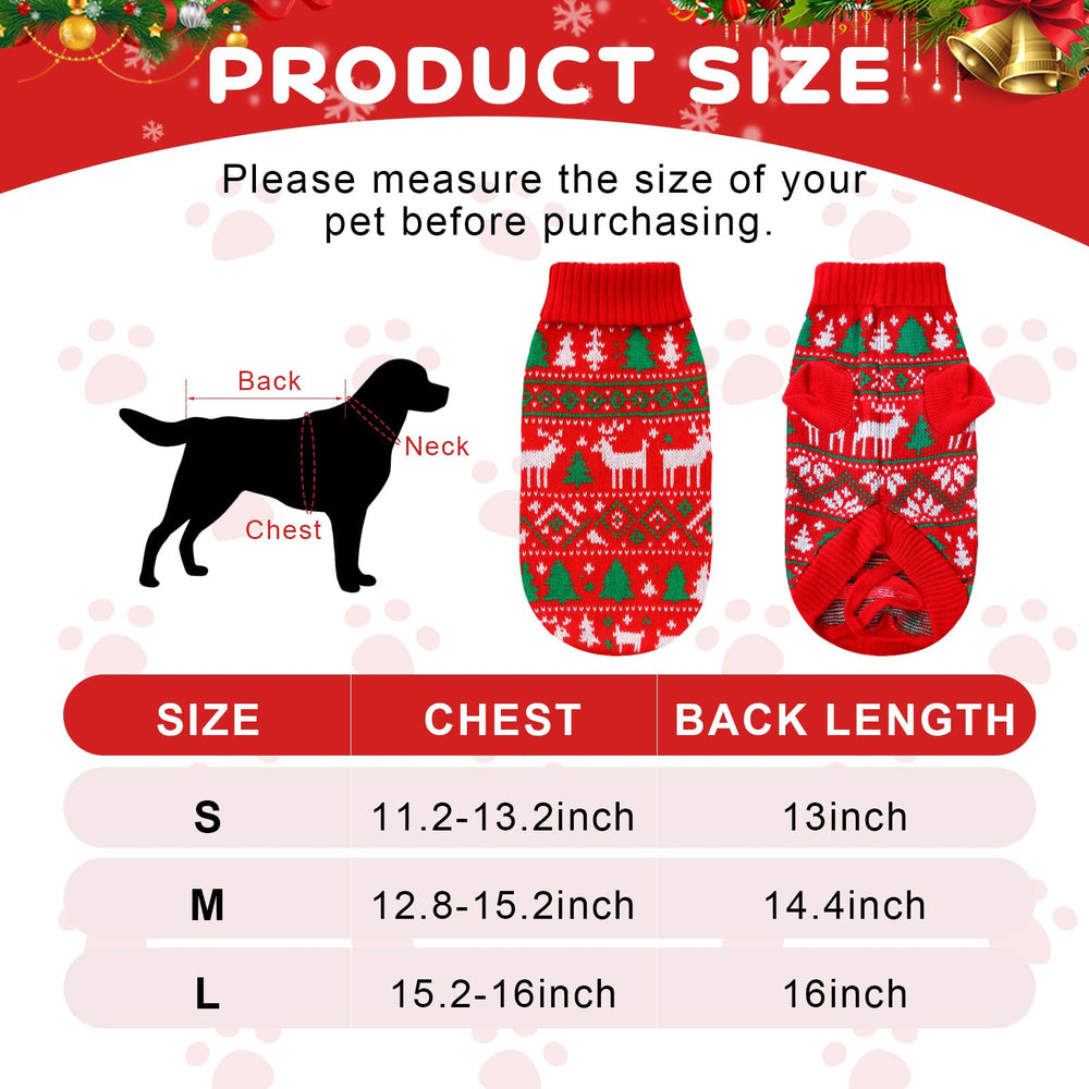 Reginary suéter navideño para perro, vista trasera y acabado del tejido.