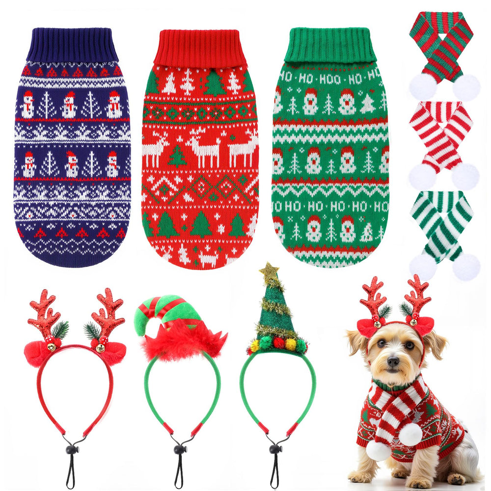 Reginary suéter navideño para perro, vista frontal, suave y cálido para días fríos.