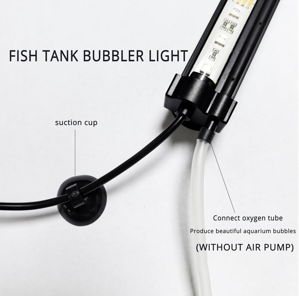 Luz REIRQIE para acuario con ventosas removibles se fija en fondo o tapa.
