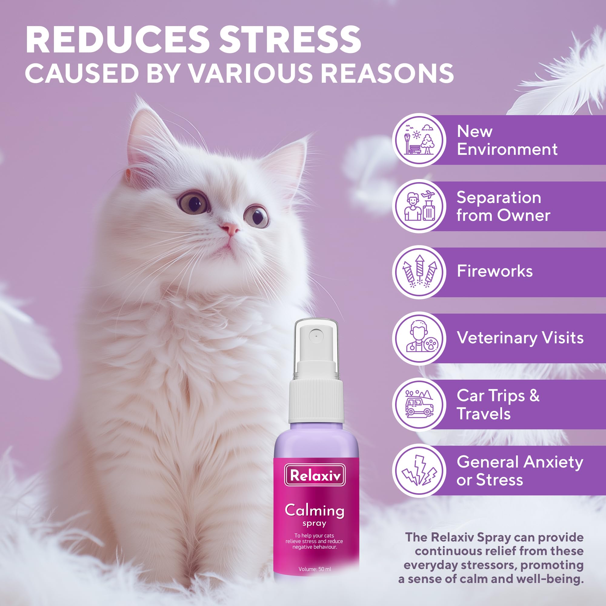 Relaxivet aplicacion sobre cama y cobija para tranquilidad del gato
