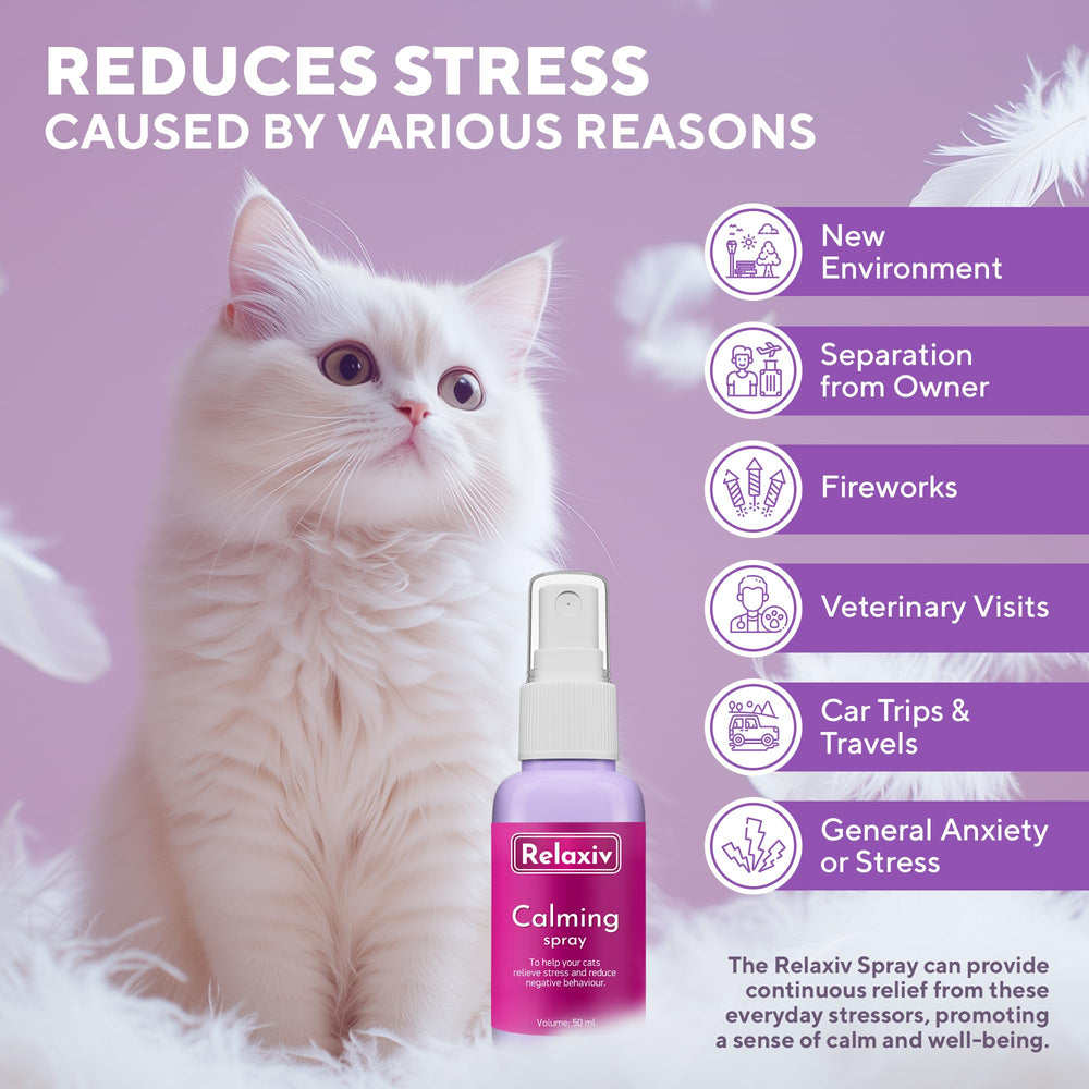 Relaxivet aplicacion sobre cama y cobija para tranquilidad del gato