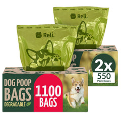 Reli bolsas biodegradables para excrementos caninos, 1100 unidades, ideales para paseos limpios