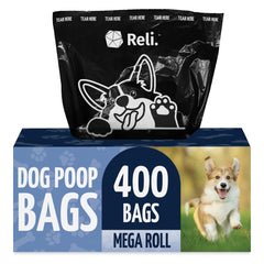 Bolsas Reli para excremento canino con dispensador, recogida rápida y limpia.